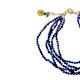 Lapis Beaded 5-Layer Bracelet | 22K Gold Plated Brass | Adjustable Size 7 inch